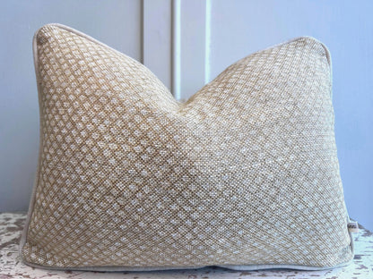 Cushions Made In Fermoie Figured Beige Linen Cushion Pillow Throw Cover