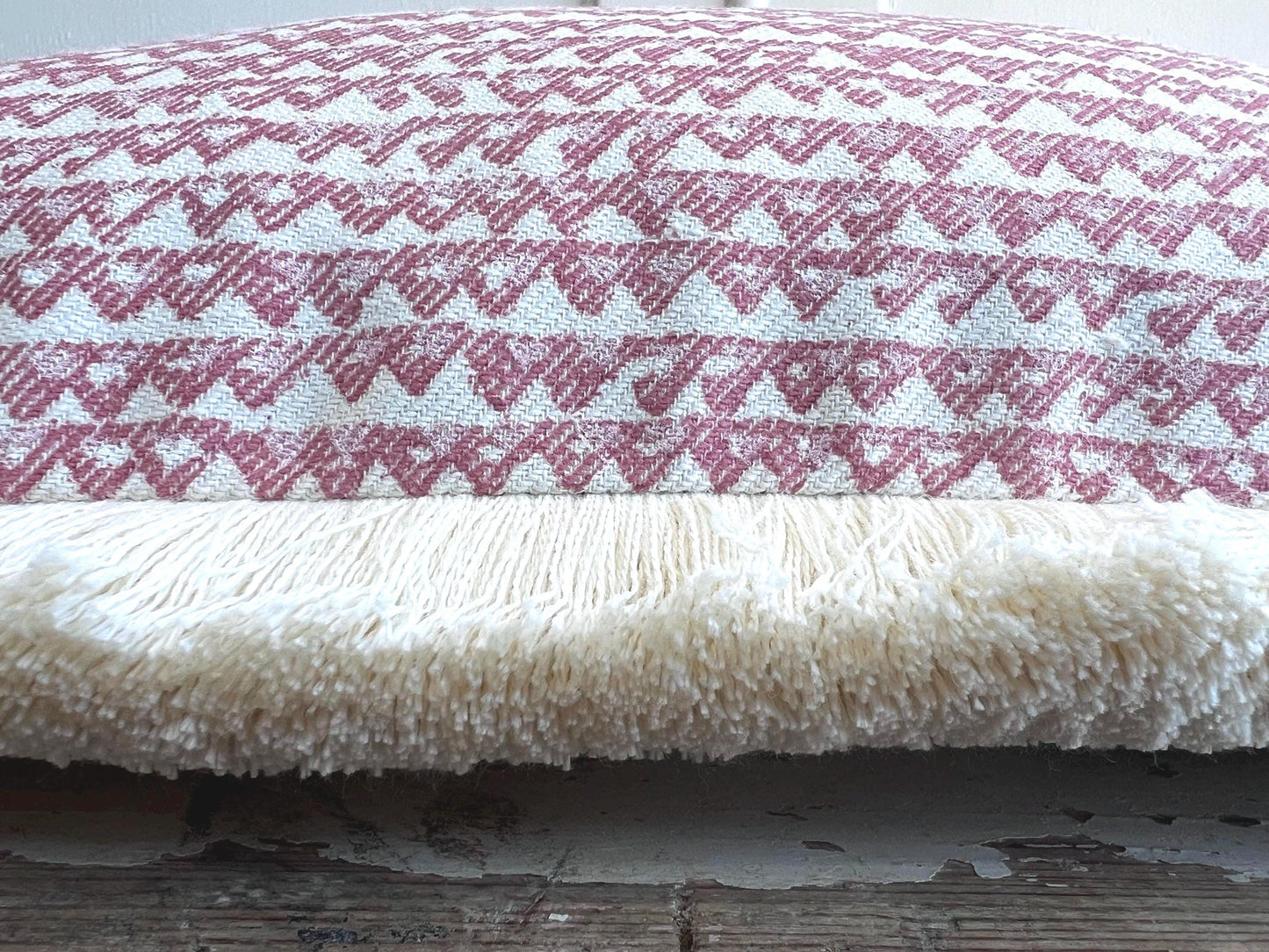 Cushions Made In Fermoie Mendip Pink Neutral Cotton Cushion Pillow Throw Cover Brush Fringe