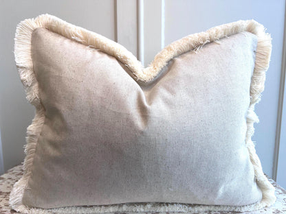 Cushions Made In Fermoie Mendip Pink Neutral Cotton Cushion Pillow Throw Cover Brush Fringe