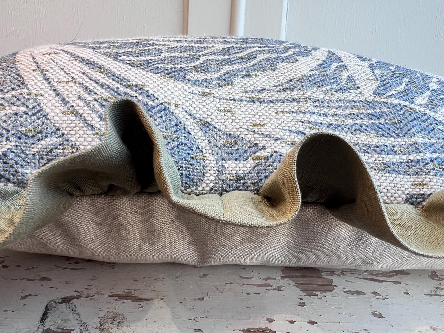 Cushions Made In Fermoie Savernake Linen Luxury Designer Decorative Pale Blue Cushion Pillow Throw Cover Green Ruffle Frill