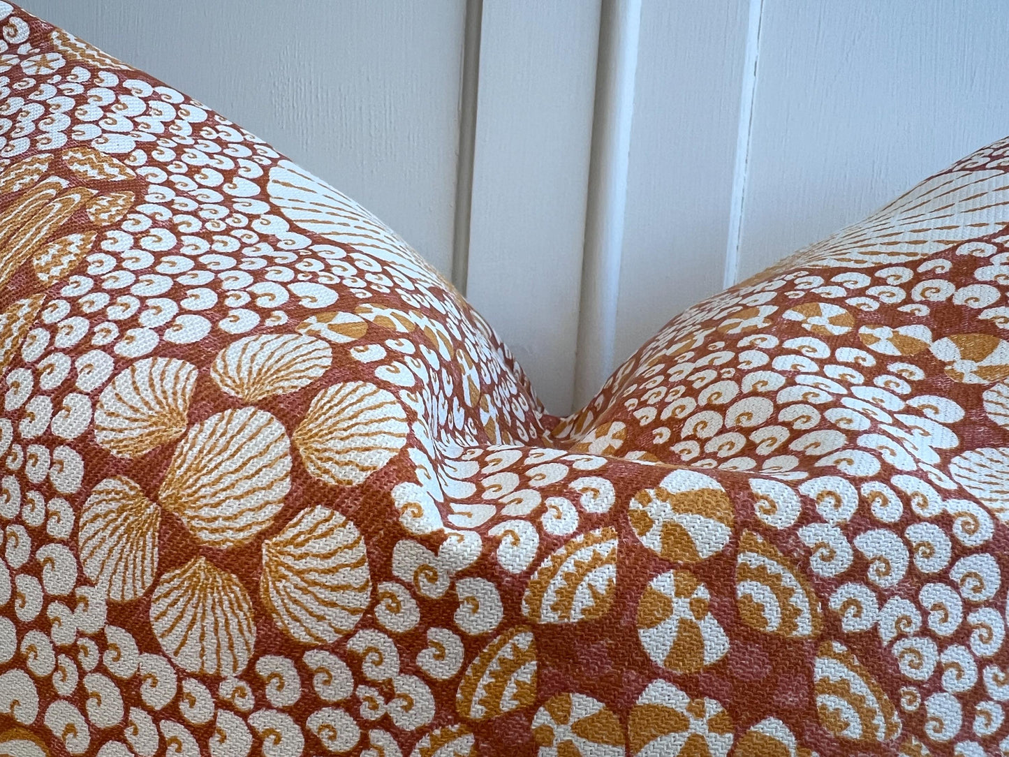 Outdoor Cushions Made In Fermoie Shell Grotto Bright Orange Cotton Cushion Pillow Throw Cover OUTSHEL-508 Water resistant UV Stable