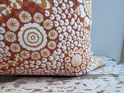 Outdoor Cushions Made In Fermoie Shell Grotto Bright Orange Cotton Cushion Pillow Throw Cover OUTSHEL-508 Water resistant UV Stable