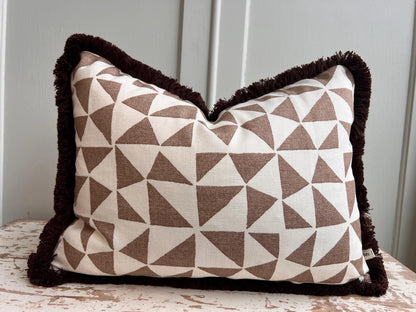 Cushions Made In Fermoie Circus Brown Cotton Cushion Pillow Throw Cover