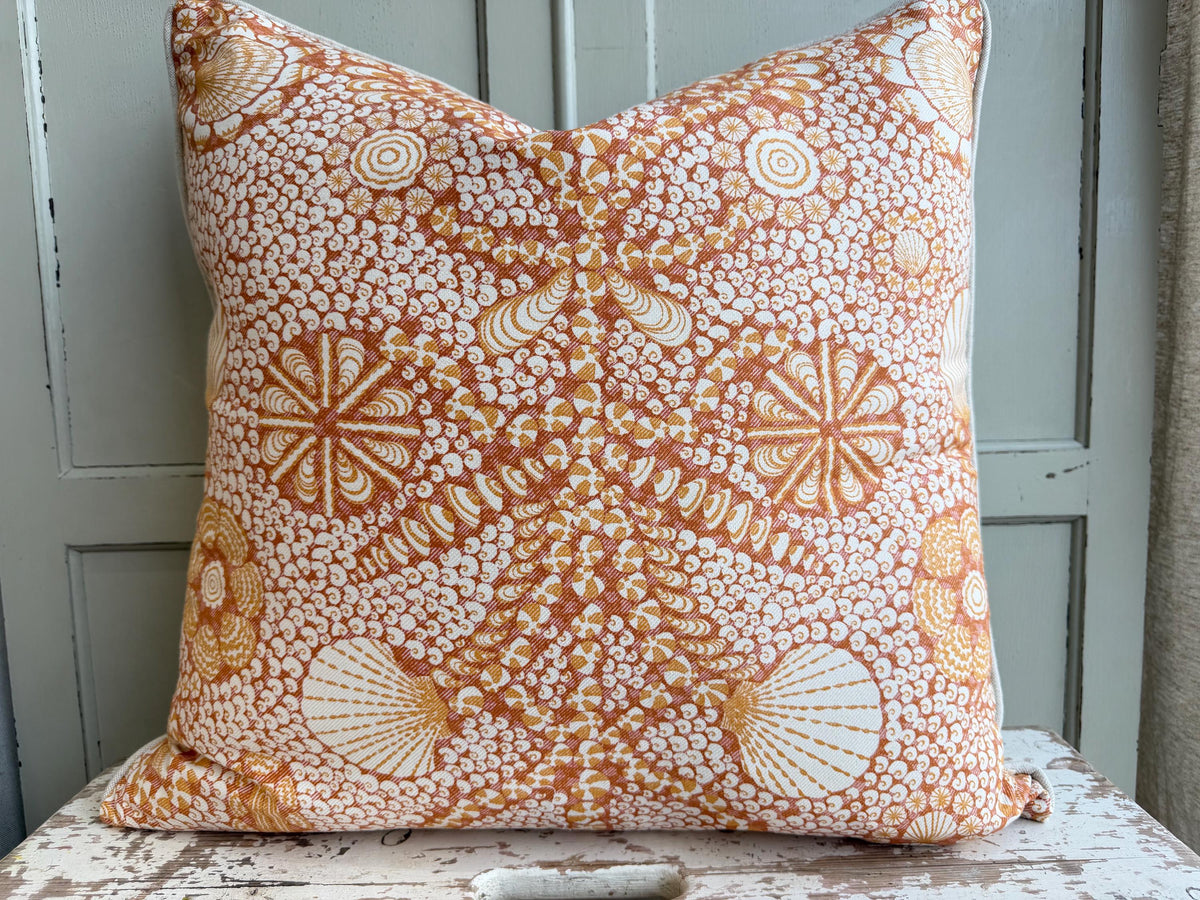 Cushions Made In Fermoie Shell Grotto Luxury Designer Decorative Beige Orange Red Cotton Cushion Pillow Throw Cover