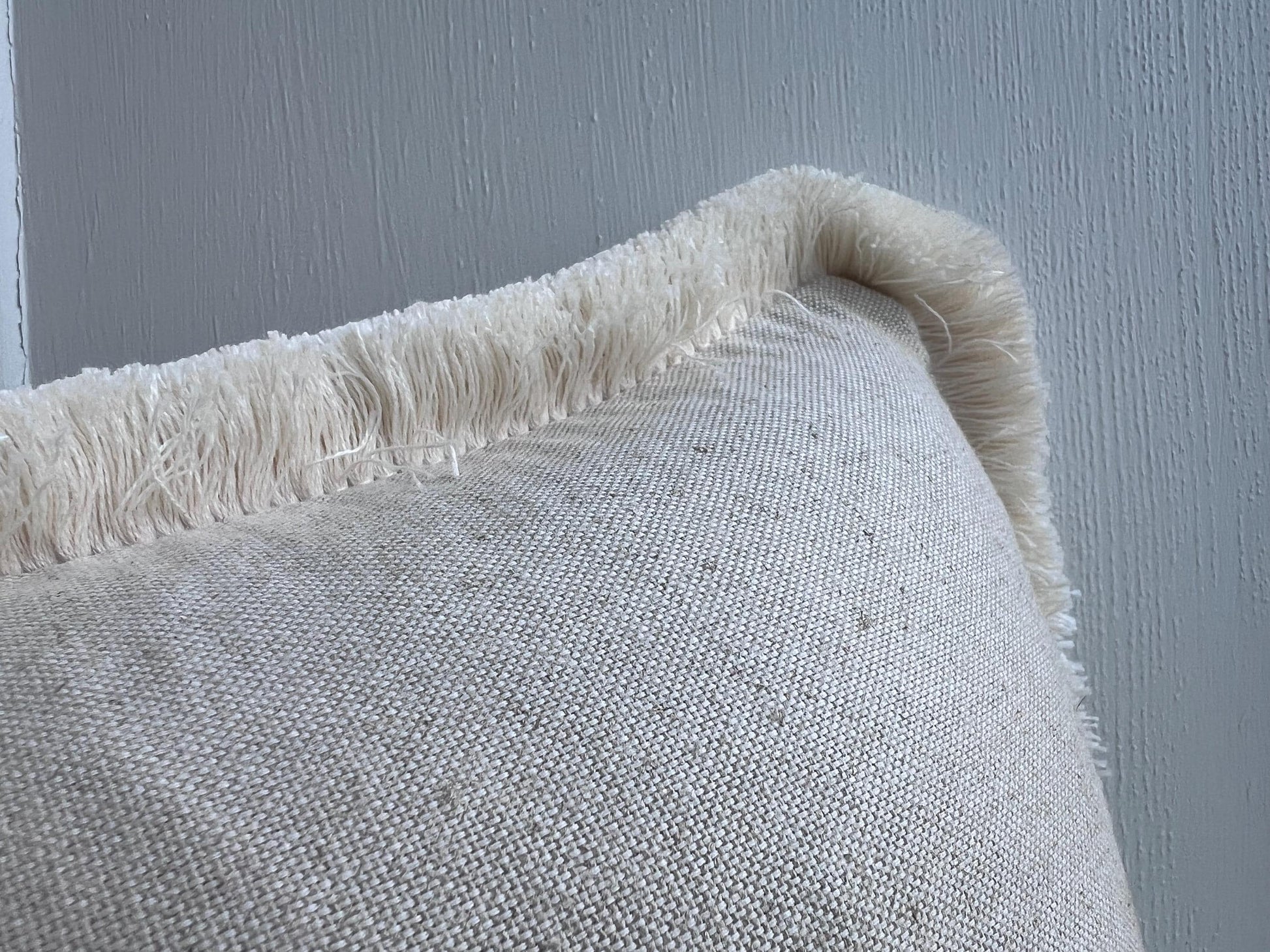 Cushions Made In Fermoie Wicker Luxury Designer Decorative Beige Linen Cushion Pillow Throw Cover Brush Fringe