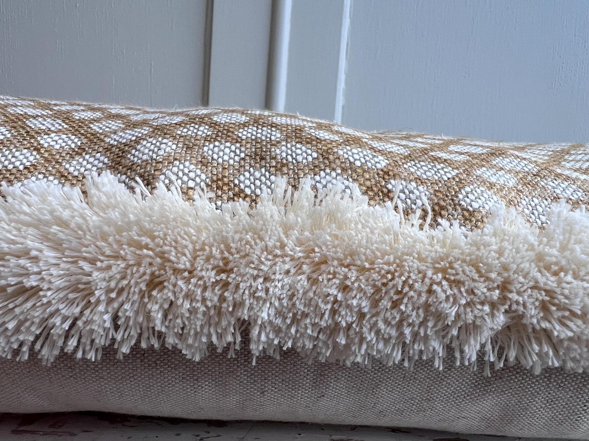 Cushions Made In Fermoie Wicker Luxury Designer Decorative Beige Linen Cushion Pillow Throw Cover Brush Fringe