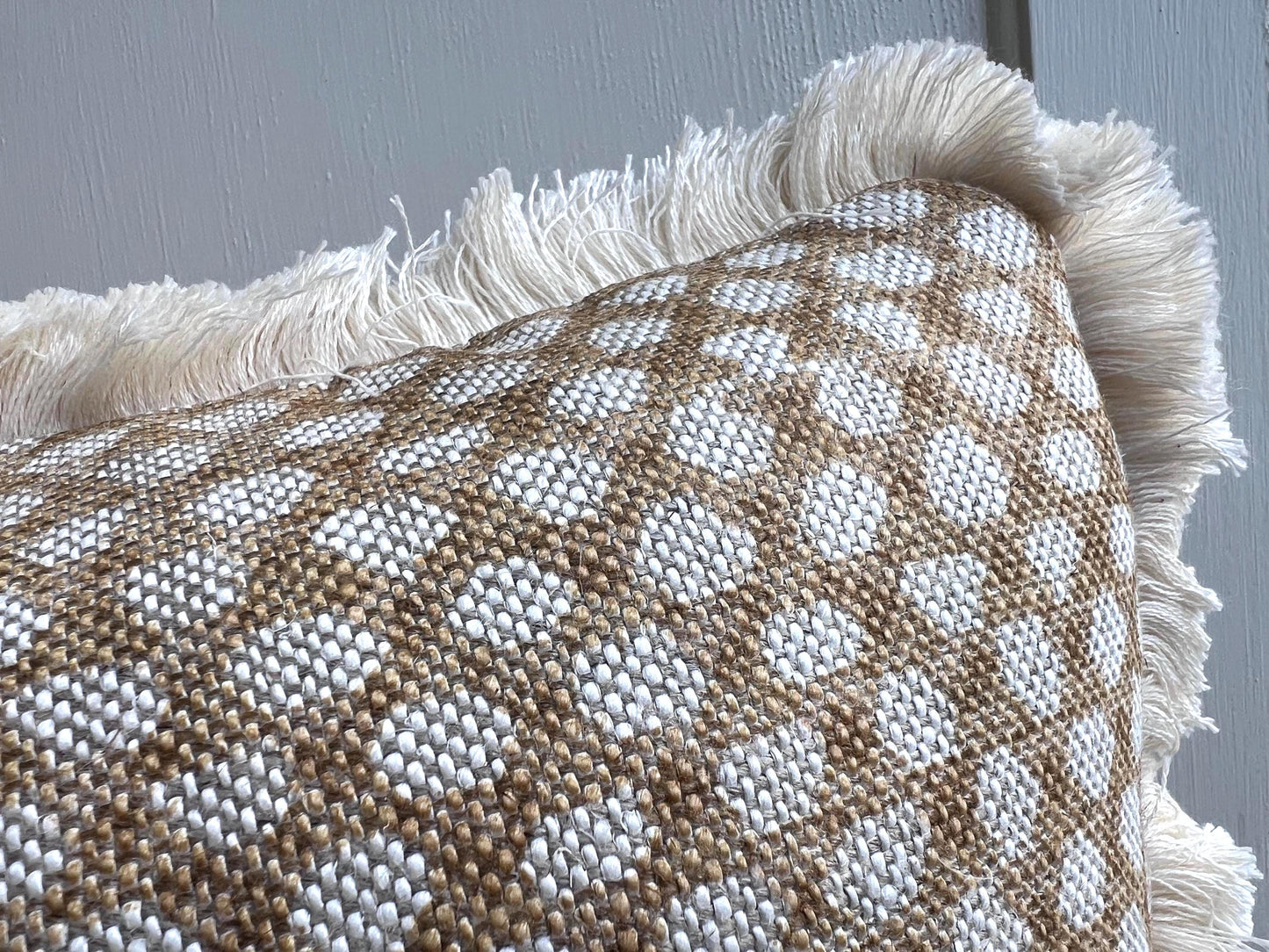Cushions Made In Fermoie Wicker Luxury Designer Decorative Beige Linen Cushion Pillow Throw Cover Brush Fringe