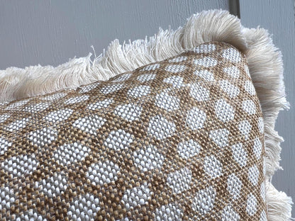 Cushions Made In Fermoie Wicker Luxury Designer Decorative Beige Linen Cushion Pillow Throw Cover Brush Fringe