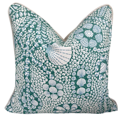 Cushions Made In Fermoie Shell Grotto Luxury Designer Decorative Teal Green Cotton Cushion Pillow Throw Cover