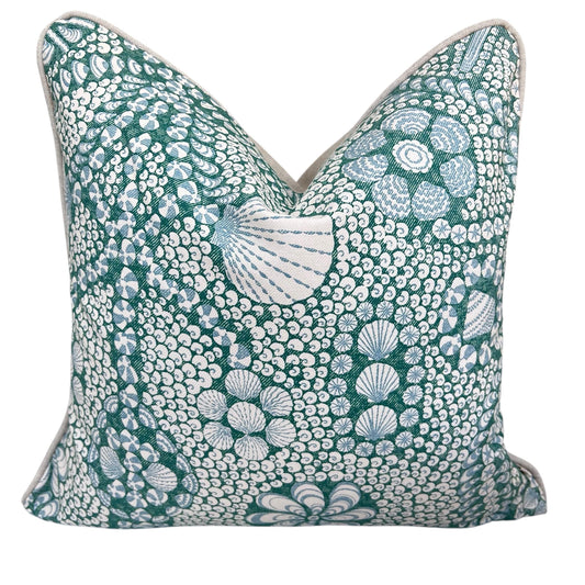 Cushions Made In Fermoie Shell Grotto Luxury Designer Decorative Teal Green Cotton Cushion Pillow Throw Cover