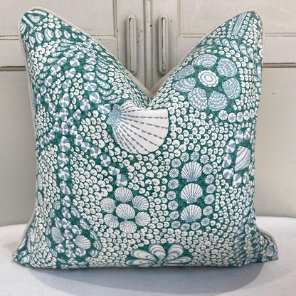 Cushions Made In Fermoie Shell Grotto Luxury Designer Decorative Teal Green Cotton Cushion Pillow Throw Cover