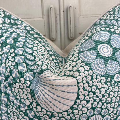 Cushions Made In Fermoie Shell Grotto Luxury Designer Decorative Teal Green Cotton Cushion Pillow Throw Cover