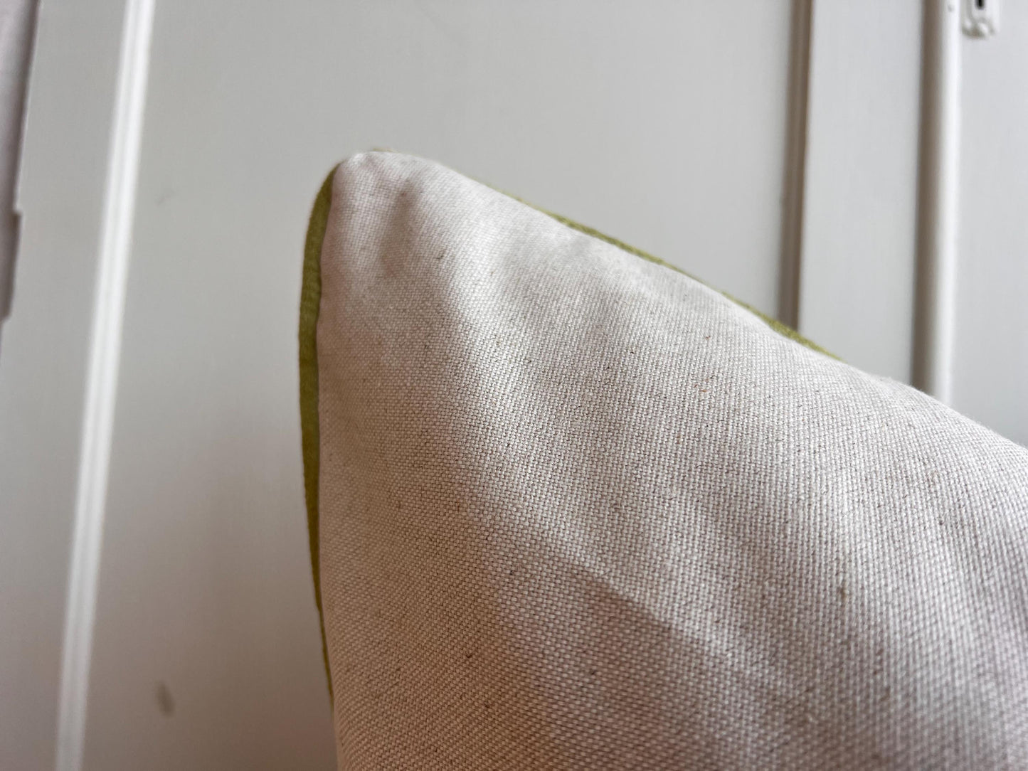 Schumacher Luxury Designer Hothouse Flowers Spark Orange Green Blue Cream Cushion Pillow Cover Green Piping