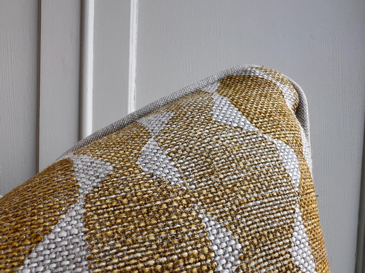 Fermoie Whittle Cushion Cover Luxury Rich Raspberry Yellow Linen Throw Pillow