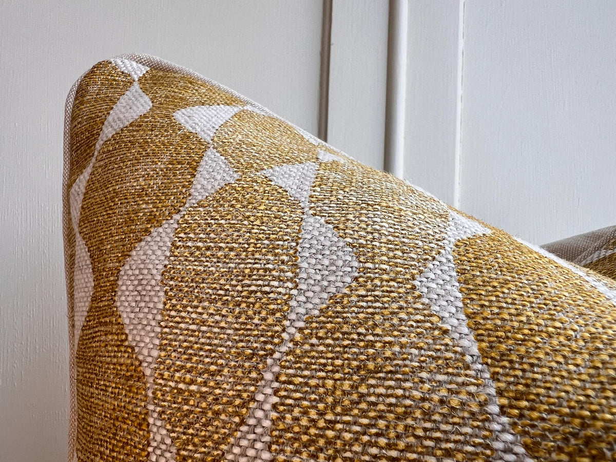 Fermoie Whittle Cushion Cover Luxury Rich Raspberry Yellow Linen Throw Pillow