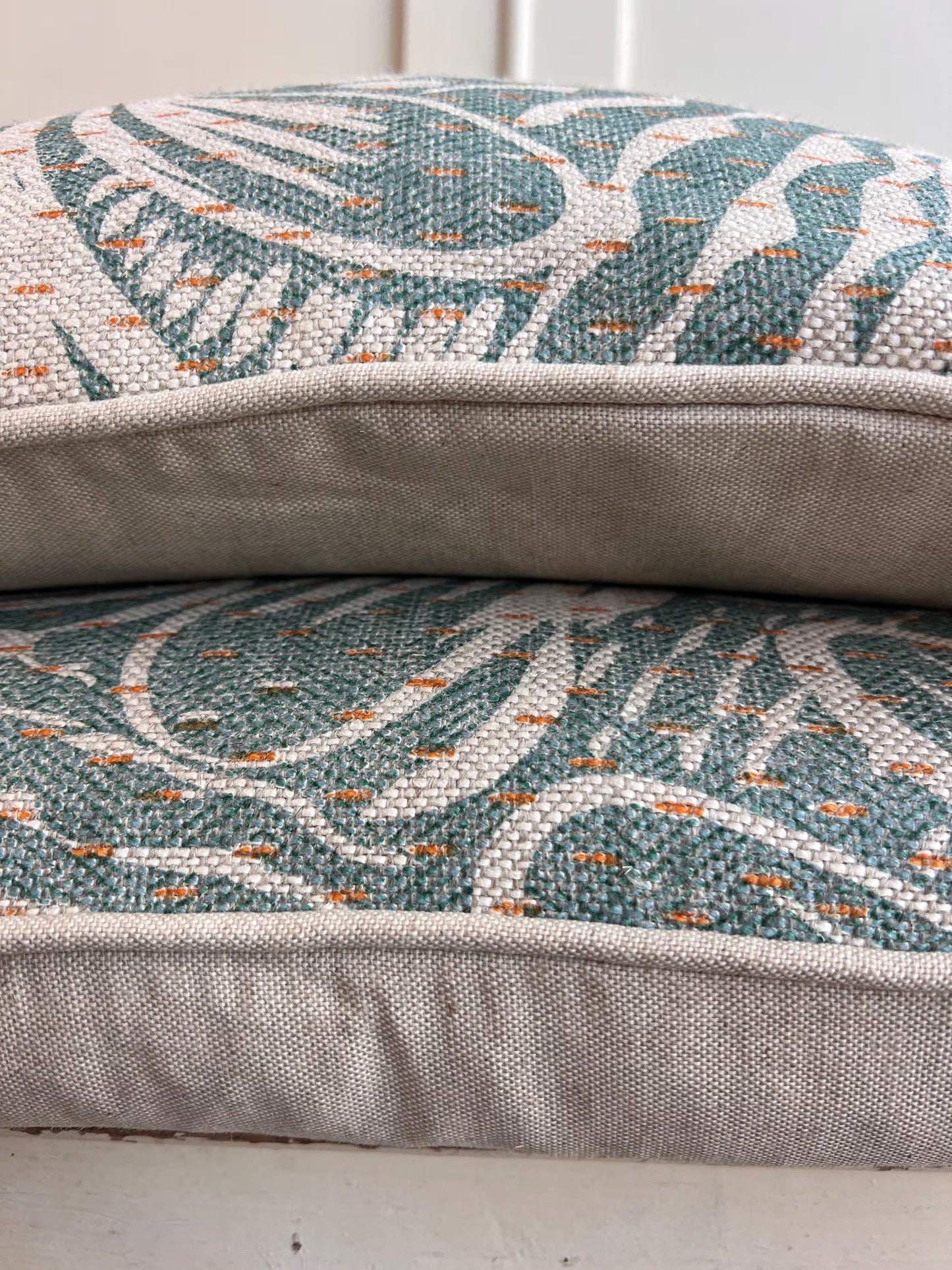 Cushions Made in Fermoie Savernake Fabric Designer Decorative Rich Green Linen Cushion Pillow Throw Cover