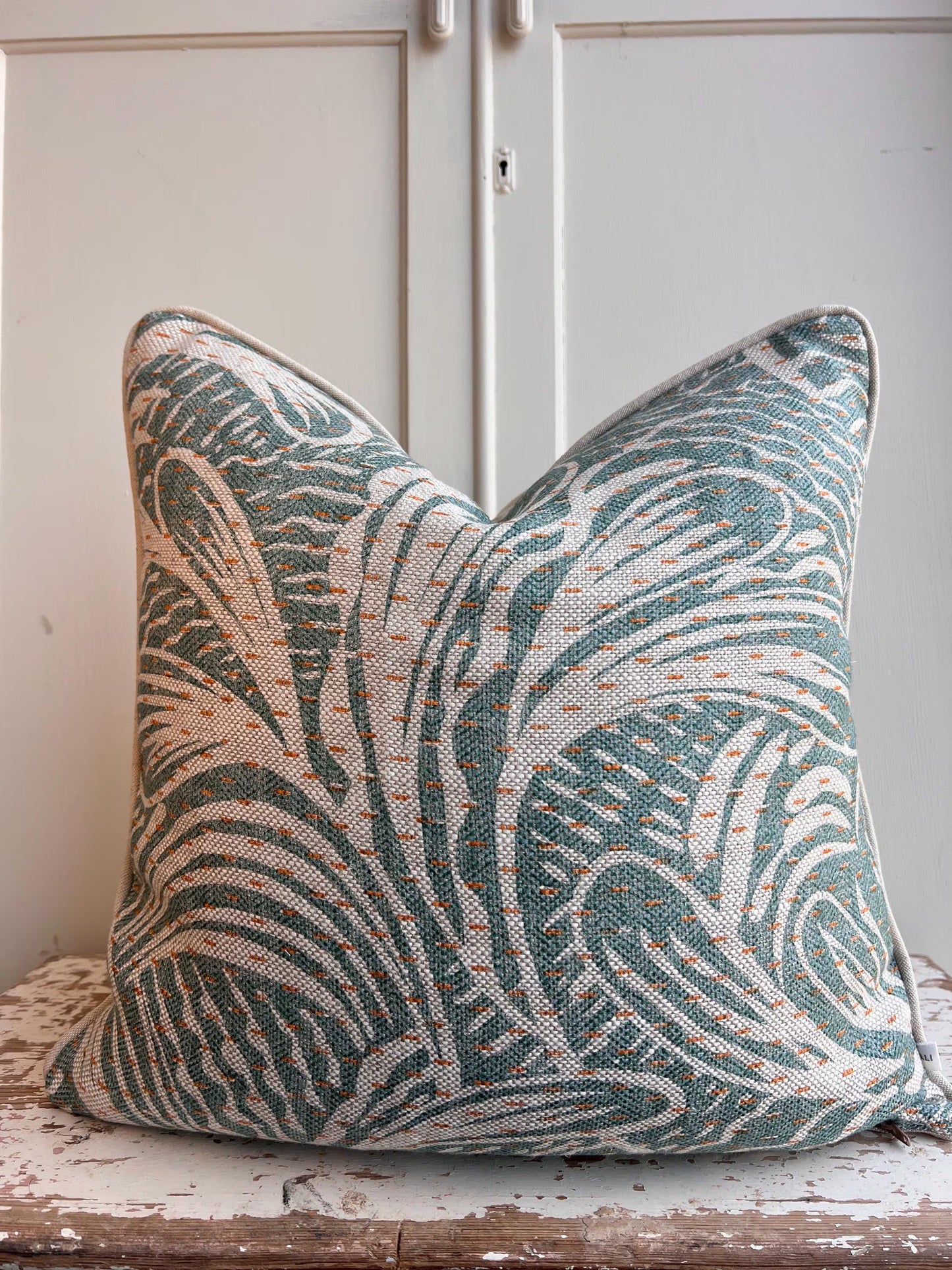 Cushions Made in Fermoie Savernake Fabric Designer Decorative Rich Green Linen Cushion Pillow Throw Cover