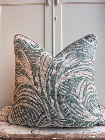 Cushions Made in Fermoie Savernake Fabric Designer Decorative Rich Green Linen Cushion Pillow Throw Cover