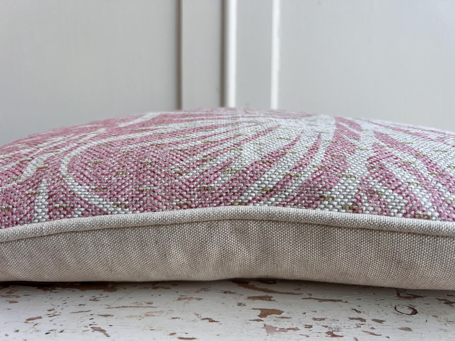 Cushions made in Fermoie Savernake Linen Cushion Cover Pale Pink Designer Pillow