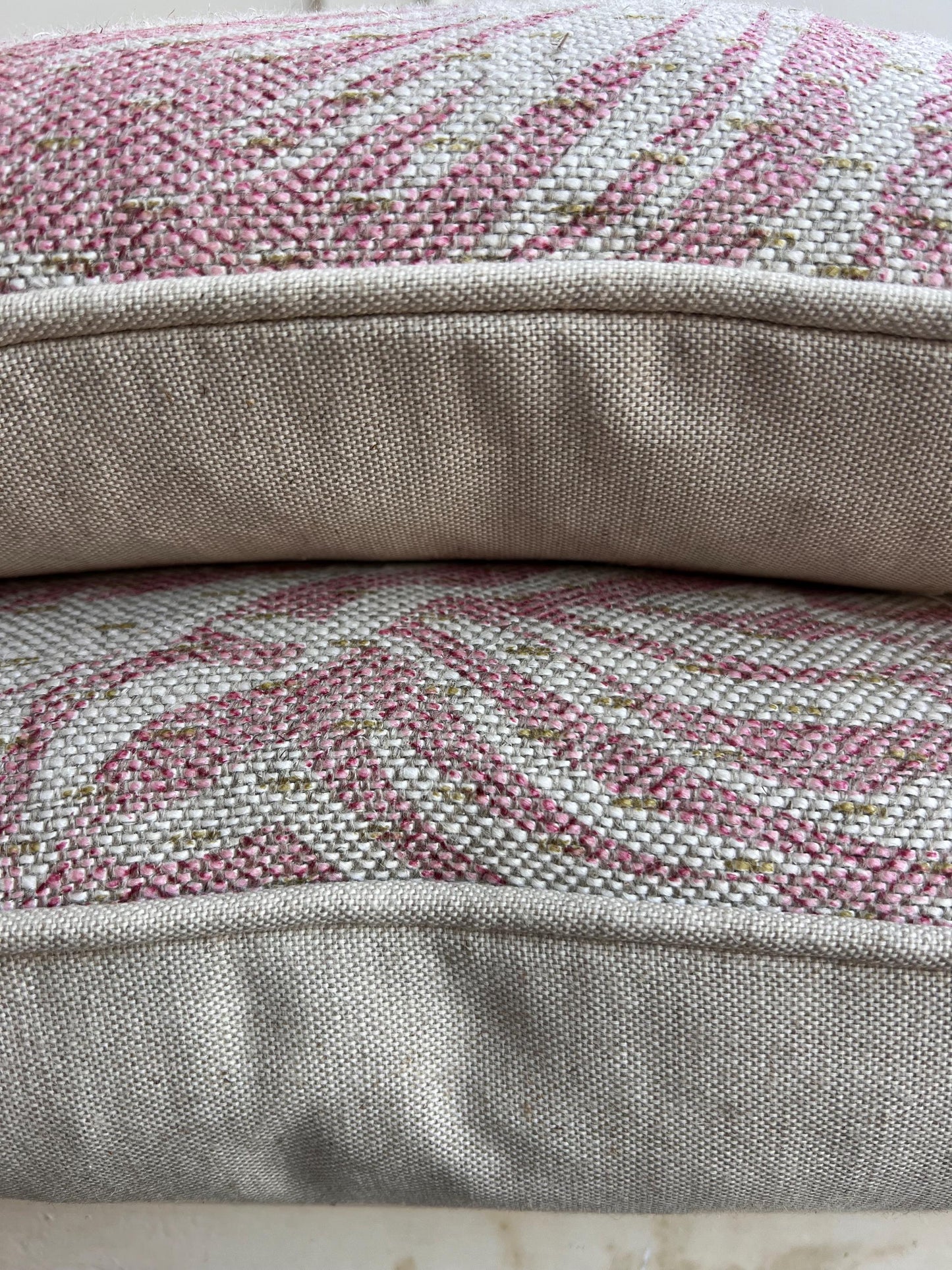 Cushions made in Fermoie Savernake Linen Cushion Cover Pale Pink Designer Pillow