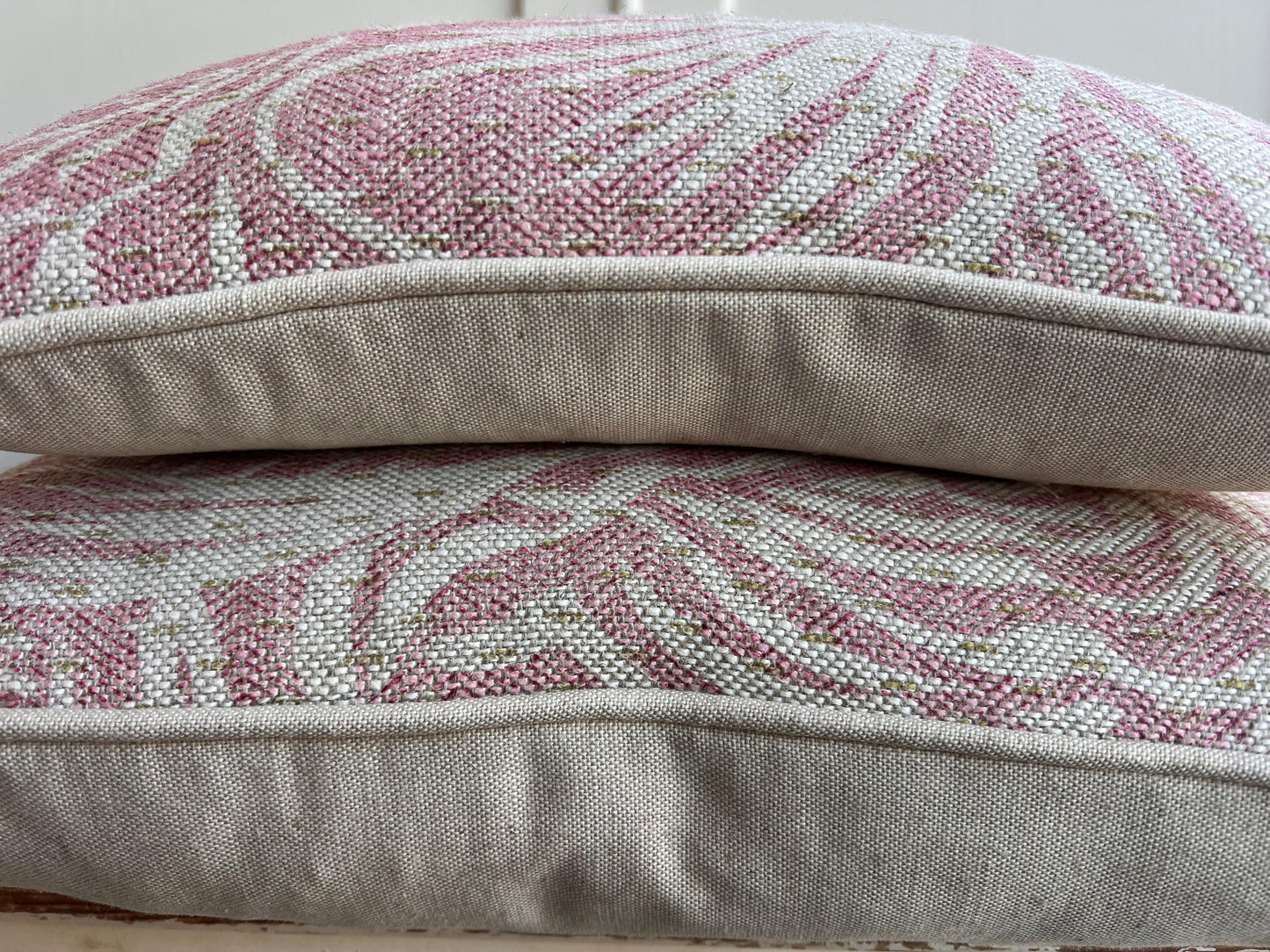 Cushions made in Fermoie Savernake Linen Cushion Cover Pale Pink Designer Pillow