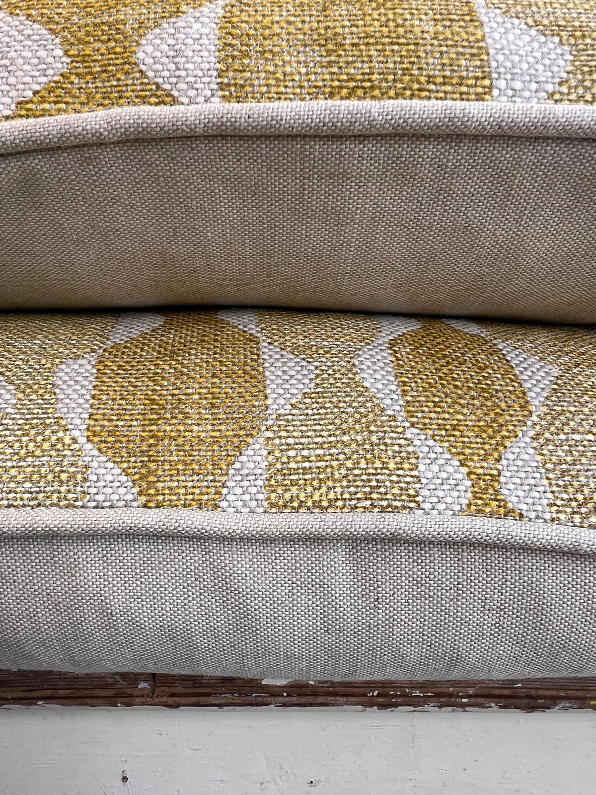 Fermoie Whittle Cushion Cover Luxury Rich Raspberry Yellow Linen Throw Pillow