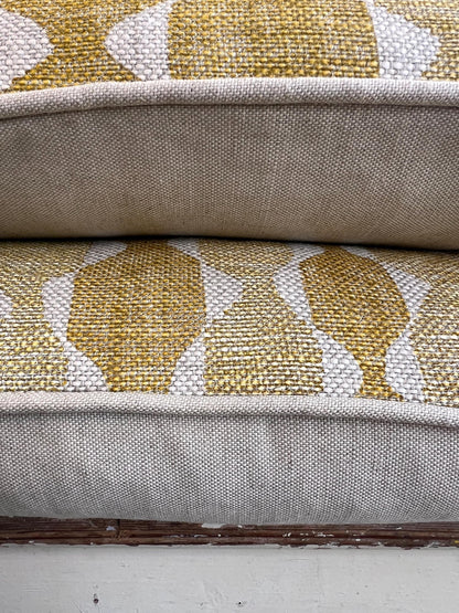 Fermoie Whittle Cushion Cover Luxury Rich Raspberry Yellow Linen Throw Pillow