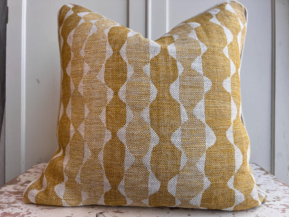 Fermoie Whittle Cushion Cover Luxury Rich Raspberry Yellow Linen Throw Pillow