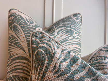 Cushions Made in Fermoie Savernake Fabric Designer Decorative Rich Green Linen Cushion Pillow Throw Cover