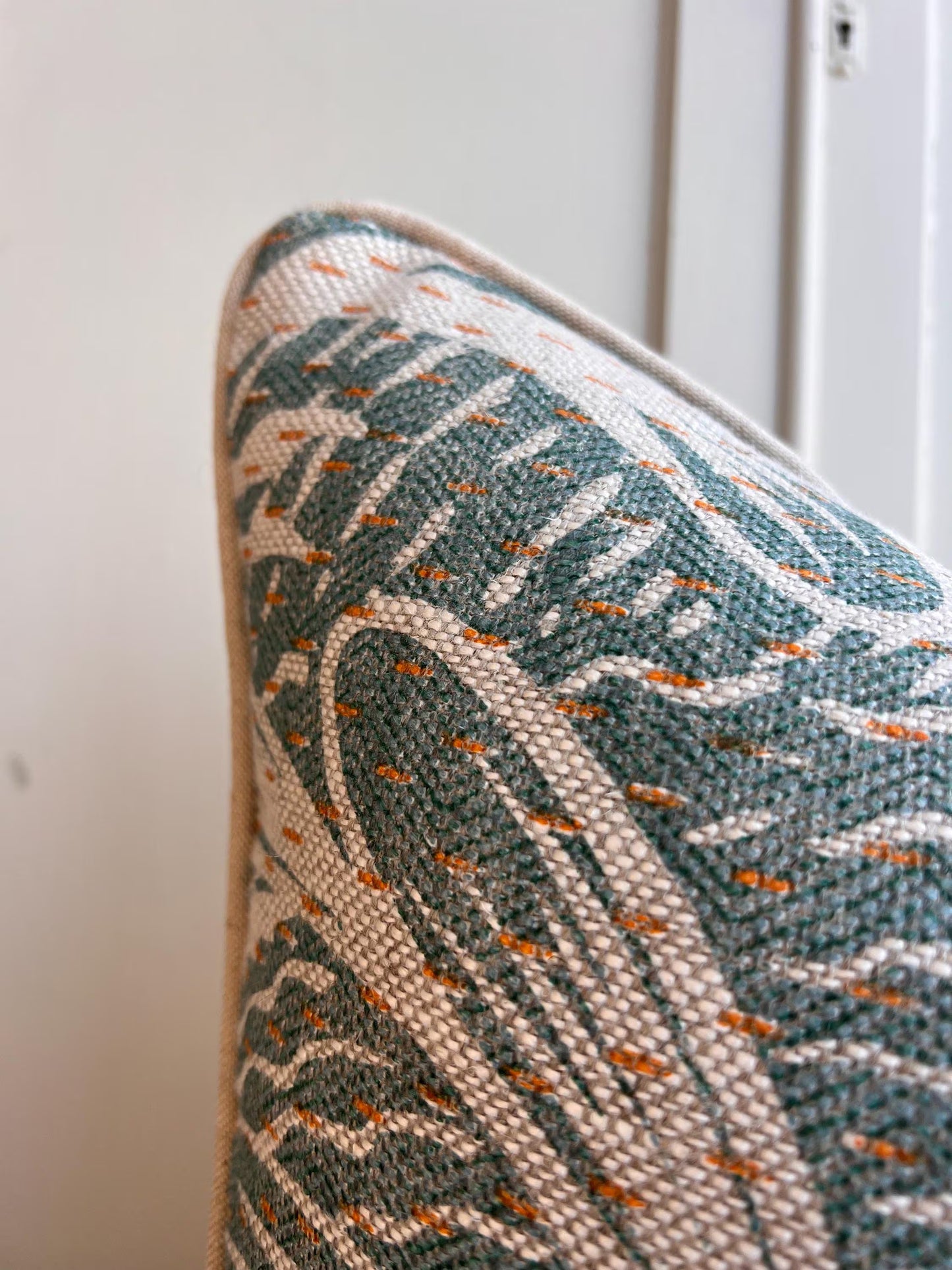 Cushions Made in Fermoie Savernake Fabric Designer Decorative Rich Green Linen Cushion Pillow Throw Cover