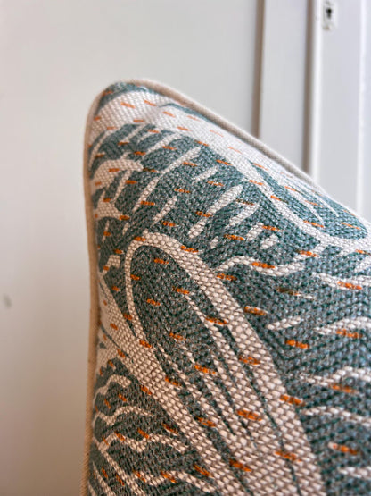 Cushions Made in Fermoie Savernake Fabric Designer Decorative Rich Green Linen Cushion Pillow Throw Cover