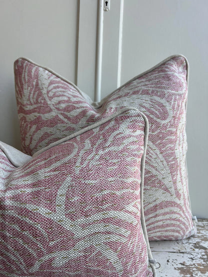 Cushions made in Fermoie Savernake Linen Cushion Cover Pale Pink Designer Pillow