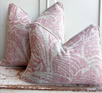 Cushions made in Fermoie Savernake Linen Cushion Cover Pale Pink Designer Pillow