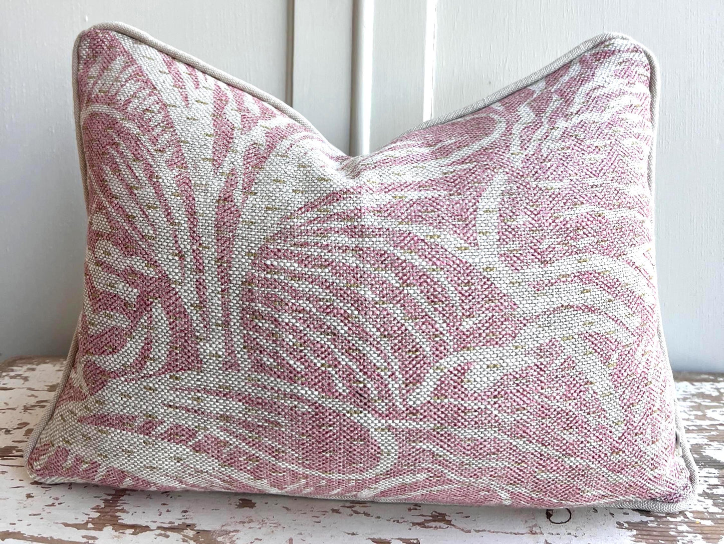 Cushions made in Fermoie Savernake Linen Cushion Cover Pale Pink Designer Pillow