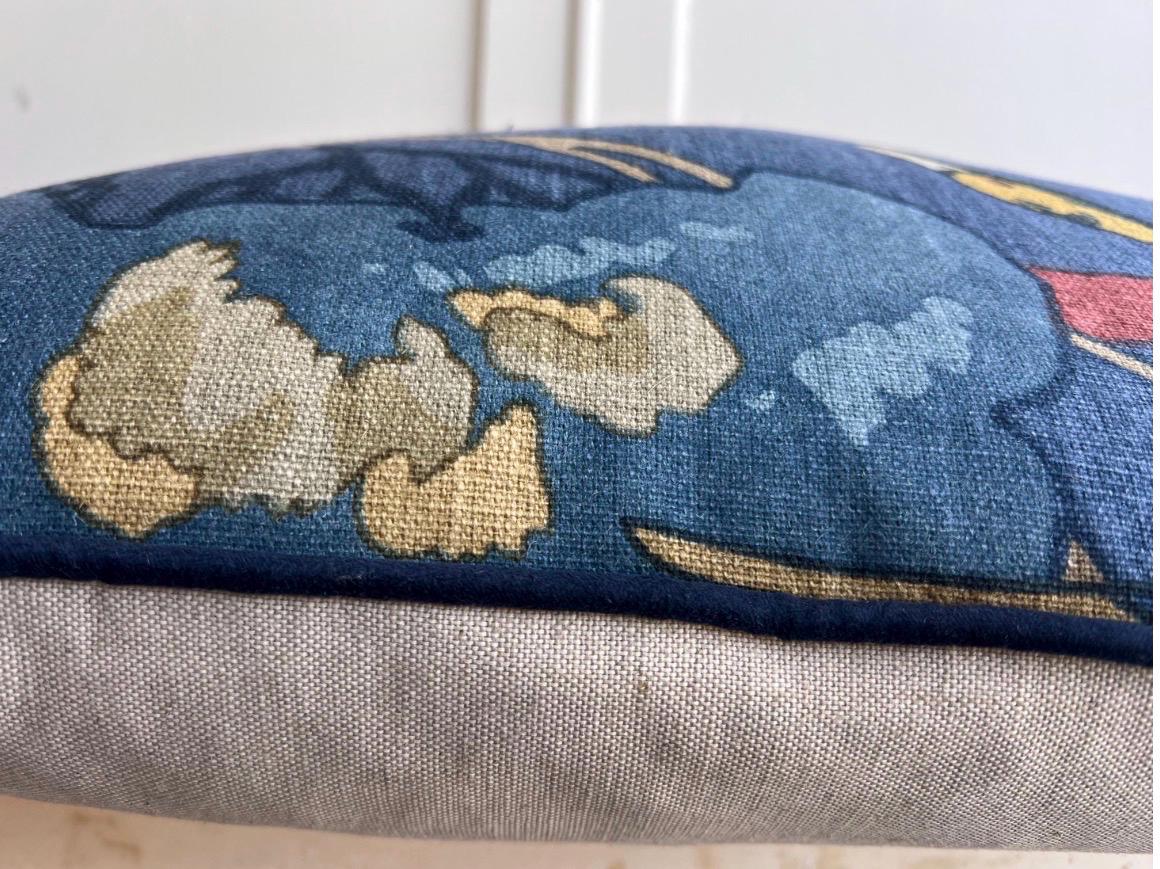 Mulberry Flying Ducks Navy Red Luxury Cushion Pillow Cover Lumbar Rectangular