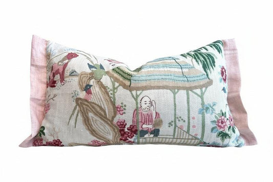 Schumacher Luxury Designer Yangtze River Aqua Cushion Pillow Cover