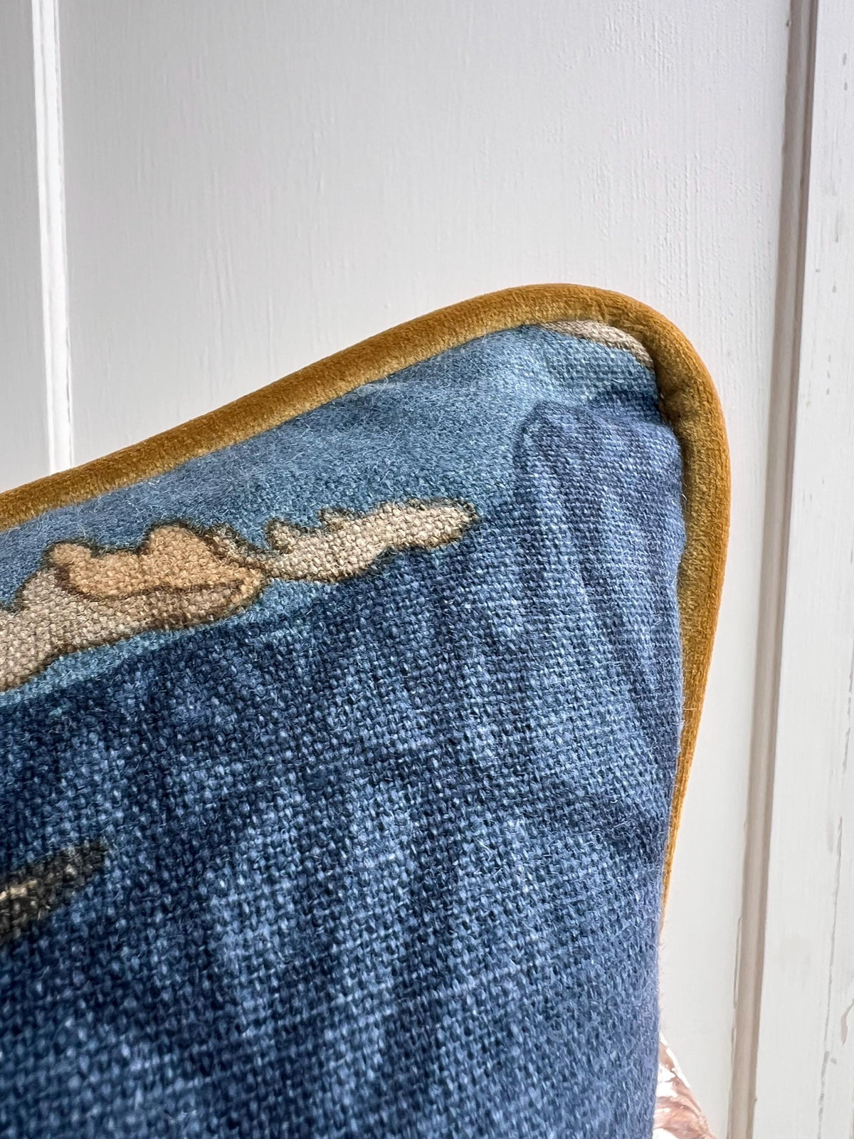 Mulberry Flying Ducks Navy Red Luxury Cushion Pillow Cover Lumbar Rectangular