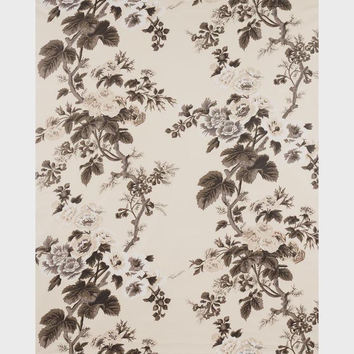Schumacher Luxury Designer "Pyne Hollyhock" Charcoal Floral White Grey Cushion Pillow Sofa Cover