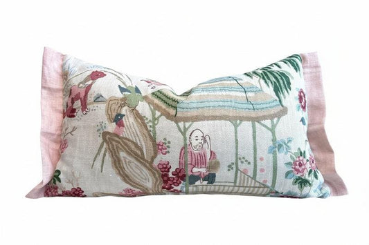 Schumacher Luxury Designer Yangtze River Aqua Cushion Pillow Cover
