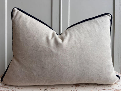 Mulberry Flying Ducks Navy Red Luxury Cushion Pillow Cover Lumbar Rectangular
