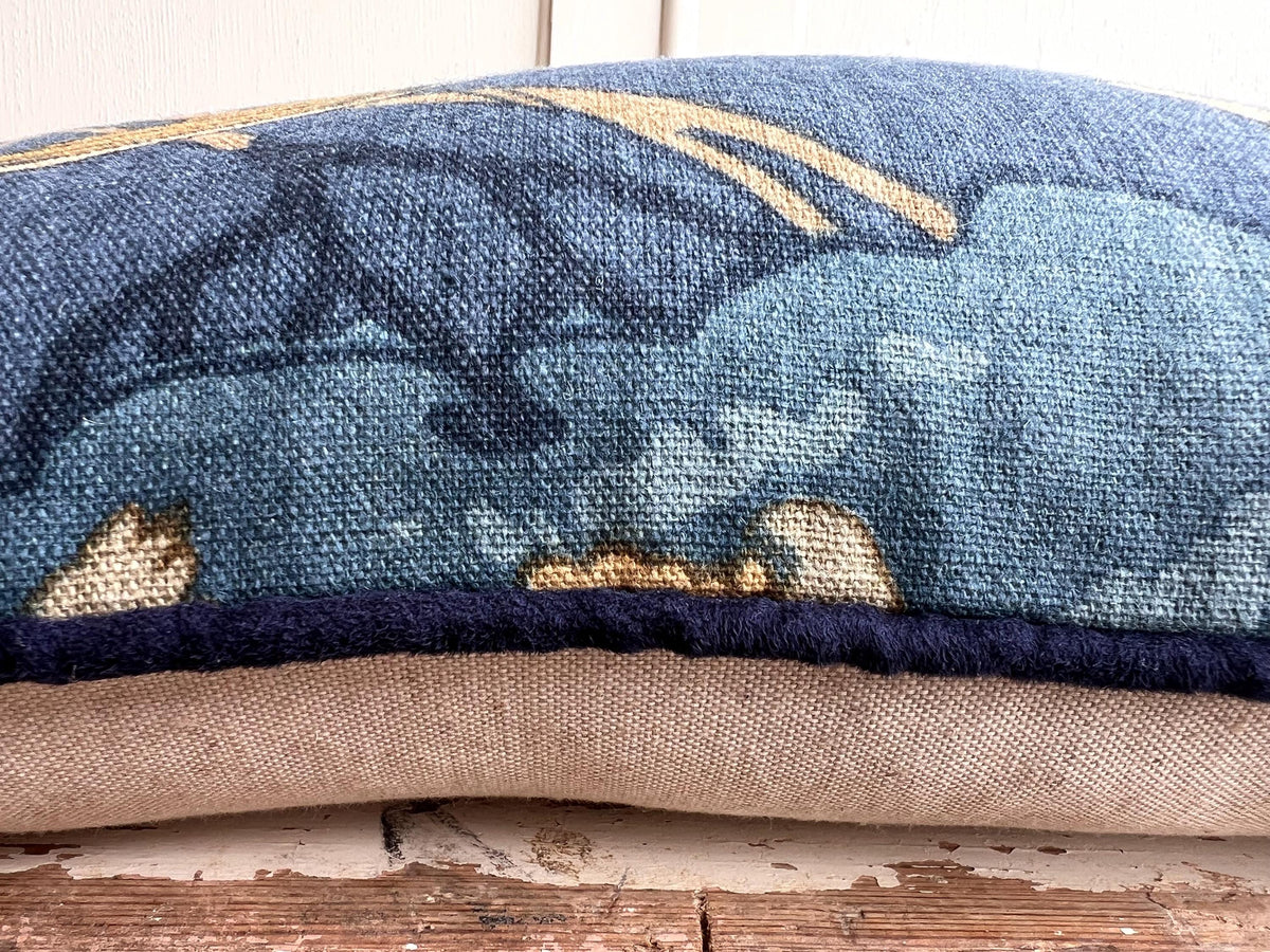 Mulberry Flying Ducks Navy Red Luxury Cushion Pillow Cover Lumbar Rectangular