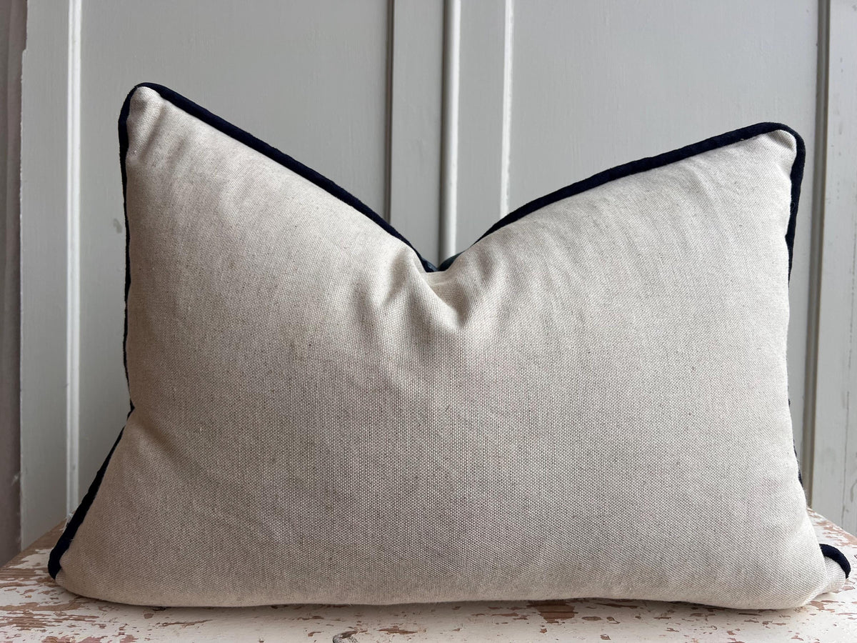 Mulberry Flying Ducks Navy Red Luxury Cushion Pillow Cover Lumbar Rectangular