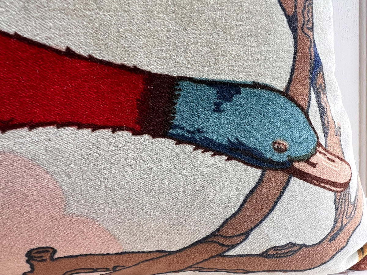 Mulberry Flying Ducks Sky Moss Velvet Luxury Designer Decorative Cushion Pillow Cover Lumbar Rectangular Cover