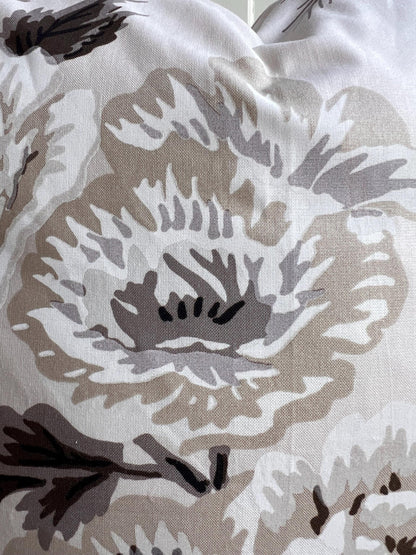 Schumacher Luxury Designer "Pyne Hollyhock" Charcoal Floral White Grey Cushion Pillow Sofa Cover