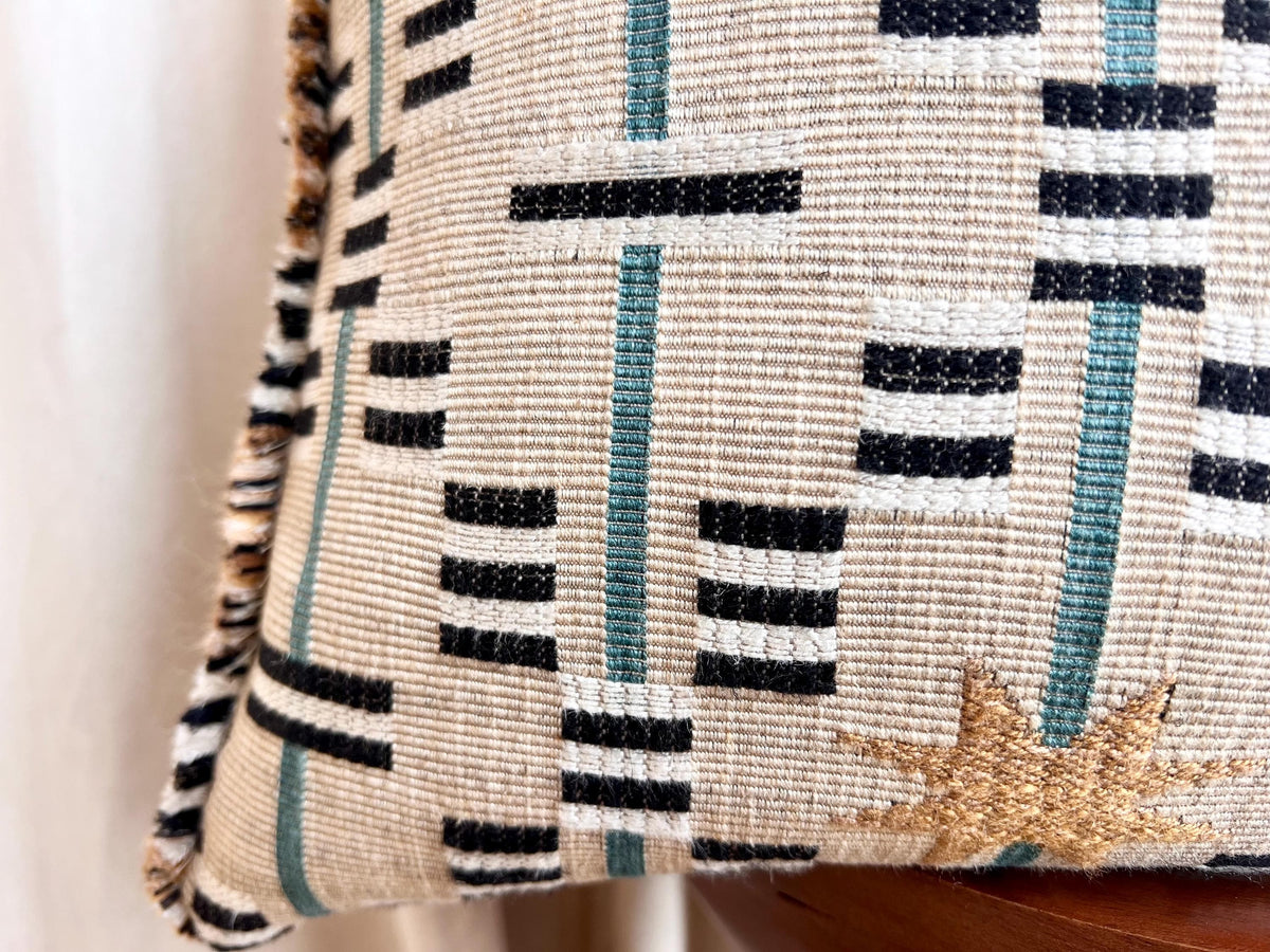 Sister Ashby Pillow Cover Afua in Walnut Colourway Starburst Blue Tan Olive Ivory Pillow Cushion Cover