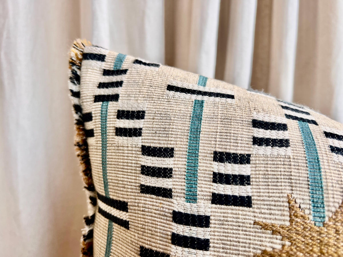 Sister Ashby Pillow Cover Afua in Walnut Colourway Starburst Blue Tan Olive Ivory Pillow Cushion Cover