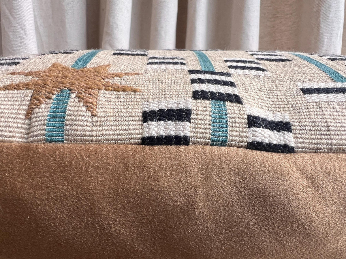Sister Ashby Pillow Cover Afua in Walnut Colourway Starburst Blue Tan Olive Ivory Pillow Cushion Cover