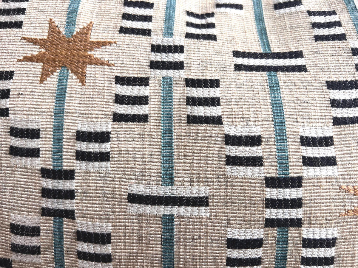 Sister Ashby Pillow Cover Afua in Walnut Colourway Starburst Blue Tan Olive Ivory Pillow Cushion Cover