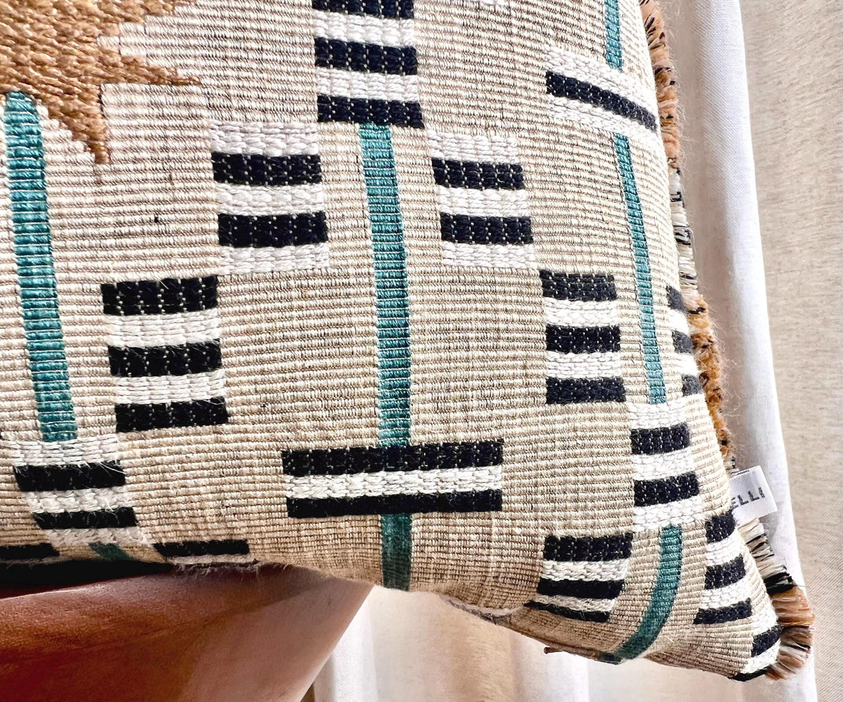 Sister Ashby Pillow Cover Afua in Walnut Colourway Starburst Blue Tan Olive Ivory Pillow Cushion Cover