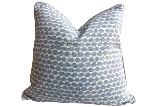Cushions Made In Fermoie Blue Tara 011 Mid Blue Pale Blue Fabric Linen Cushion Pillow Throw Cover